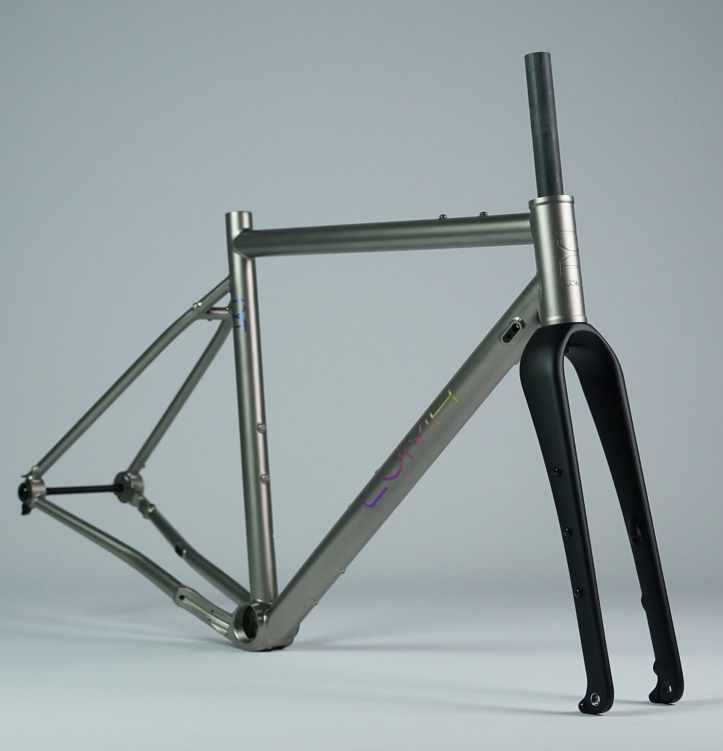 titanium gravel bike luma meridian front 3/4 54cm frameset ti bike