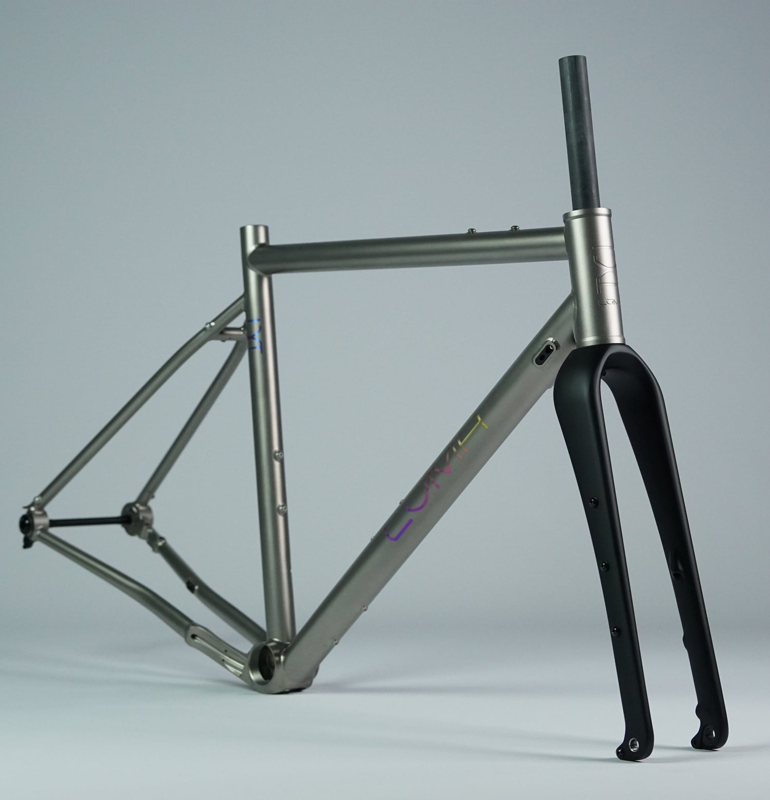 titanium gravel bike luma meridian front 3/4 54cm frameset ti bike