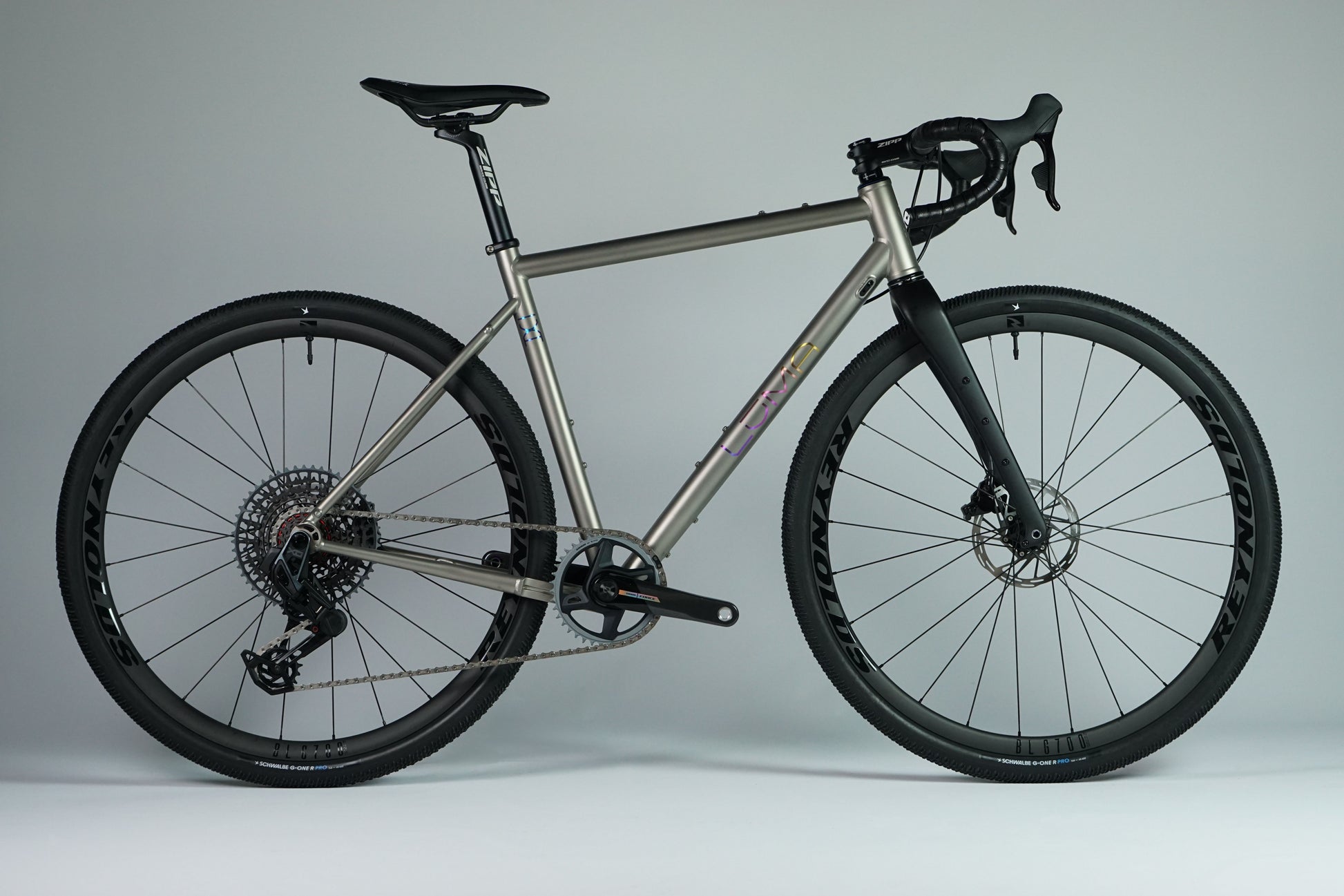 on one titanium gravel bike Meridian Titanium Gravel Bike – LŪMA Cycles
